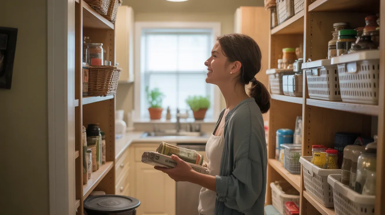 Woman organizing pantry in Queen Creek apartment