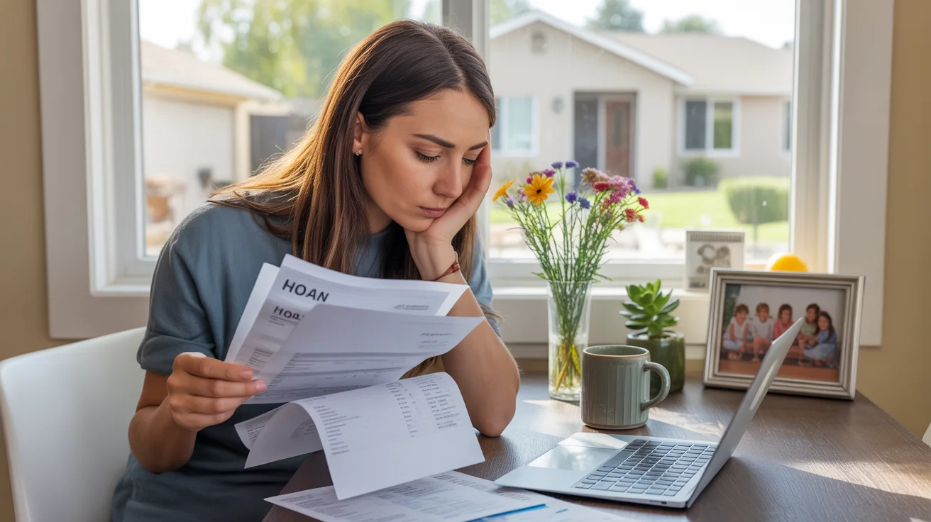Woman reviewing utility bills and budgeting at her kitchen table in Avondale, AZ home