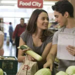 A couple shops for affordable produce at a grocery store in Laveen, Arizona.