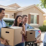 A family moves into their new home in a peaceful Glendale, AZ neighborhood