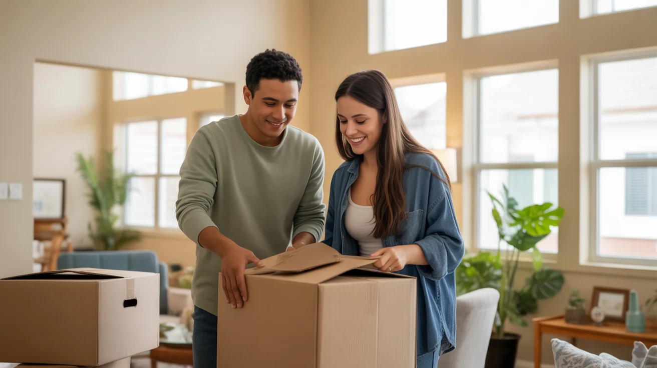 Couple unpacking in their new Surprise, AZ home