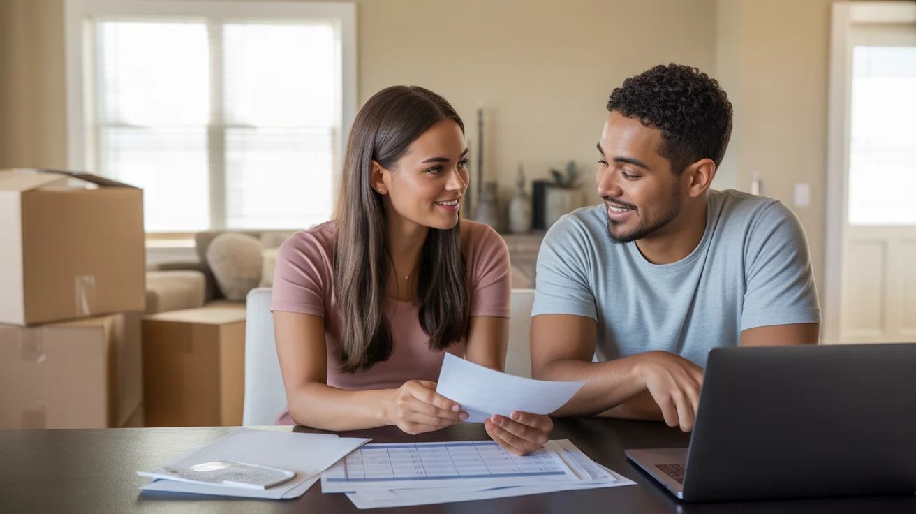 Couple reviews monthly budget in their new Mesa home