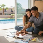 Couple planning home decor in new Goodyear condo
