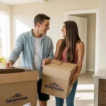 Couple unpacking in their new Goodyear home