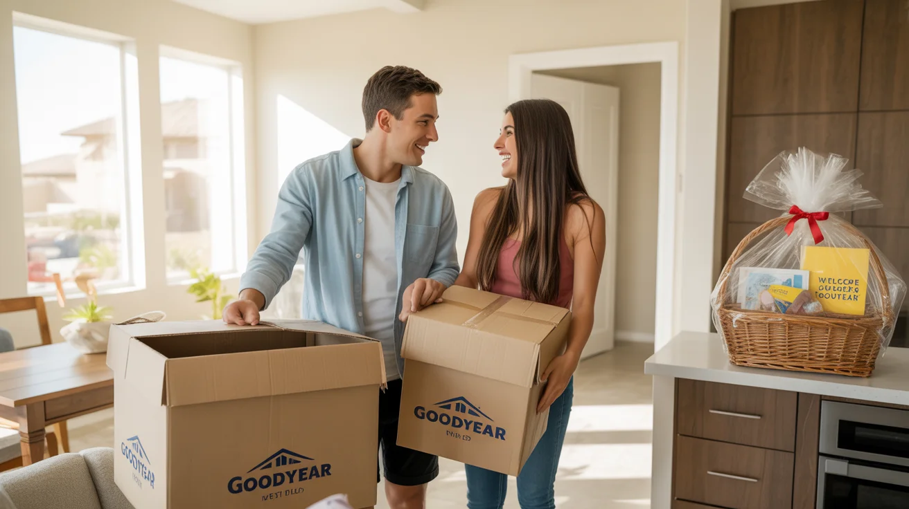 Couple unpacking in their new Goodyear home