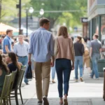 Couple enters busy coffee shop in Chapel Hill, NC