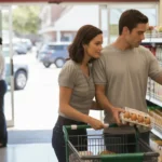 A couple shopping for groceries in Clermont, FL
