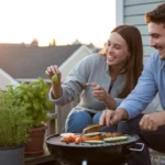 Couple enjoying a relaxed evening on their patio in Cary, NC