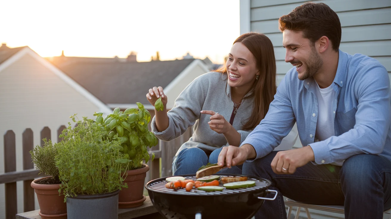 Couple enjoying a relaxed evening on their patio in Cary, NC