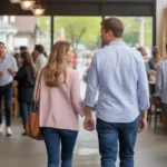 Couple enters busy Huntersville coffee shop filled with a diverse crowd