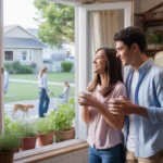 Couple in kitchen with open window on sunny morning in West Jordan