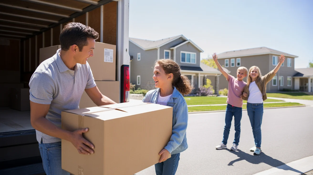 A family moves into their new home in West Valley City, Utah