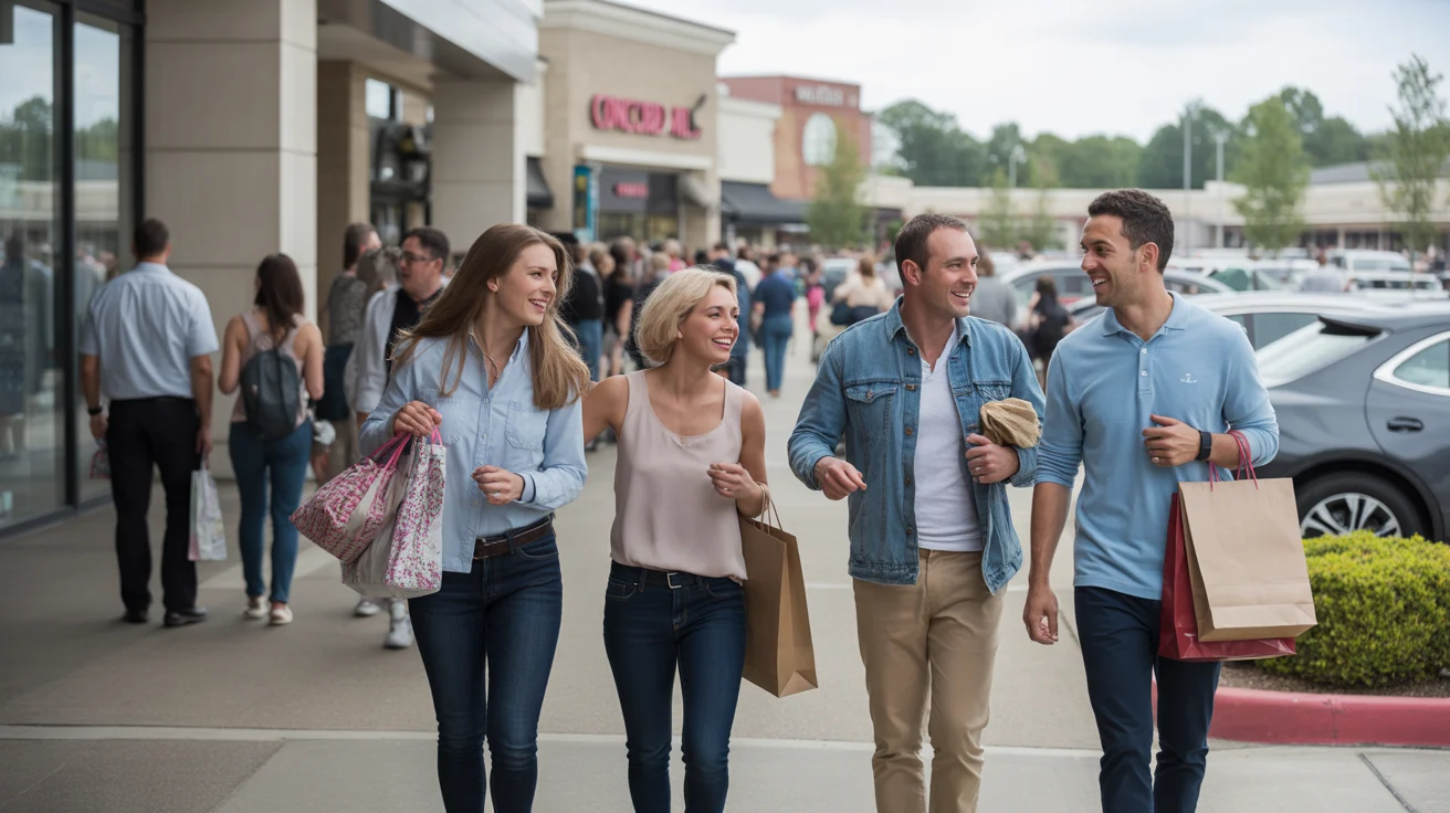 Shoppers at Concord Mills outlet mall