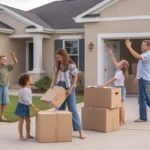 Family moving into a new home in Brandon, Florida