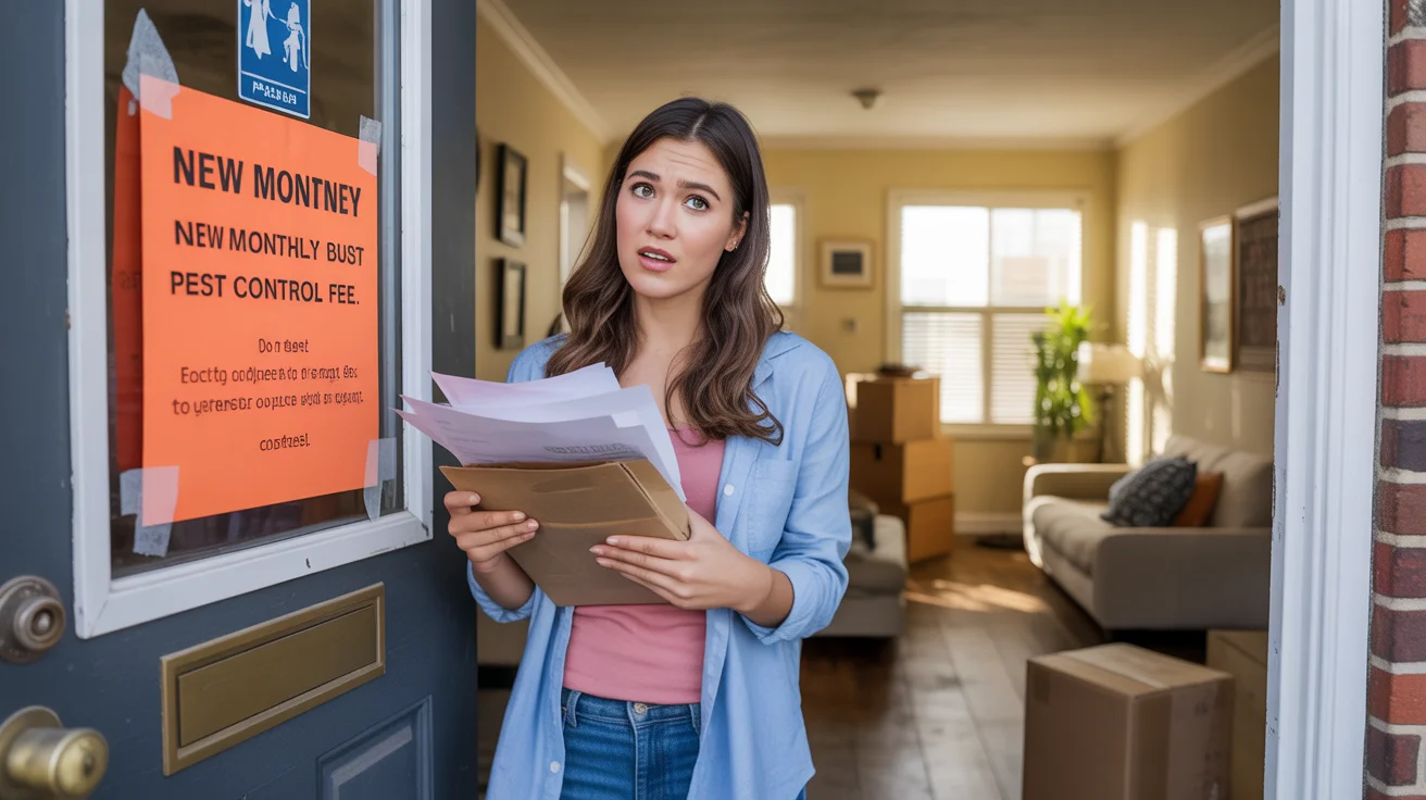 Woman finds unexpected fee notice on her new apartment door in Pasadena, Texas