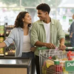 A couple buying groceries at a Publix store in Orlando, Florida