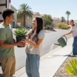 Couple unloading moving boxes at new condo in Paradise, NV