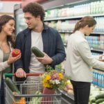 A couple shopping for produce in a Broomfield grocery store