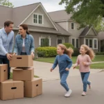 A family moves into their new home in Naperville, IL